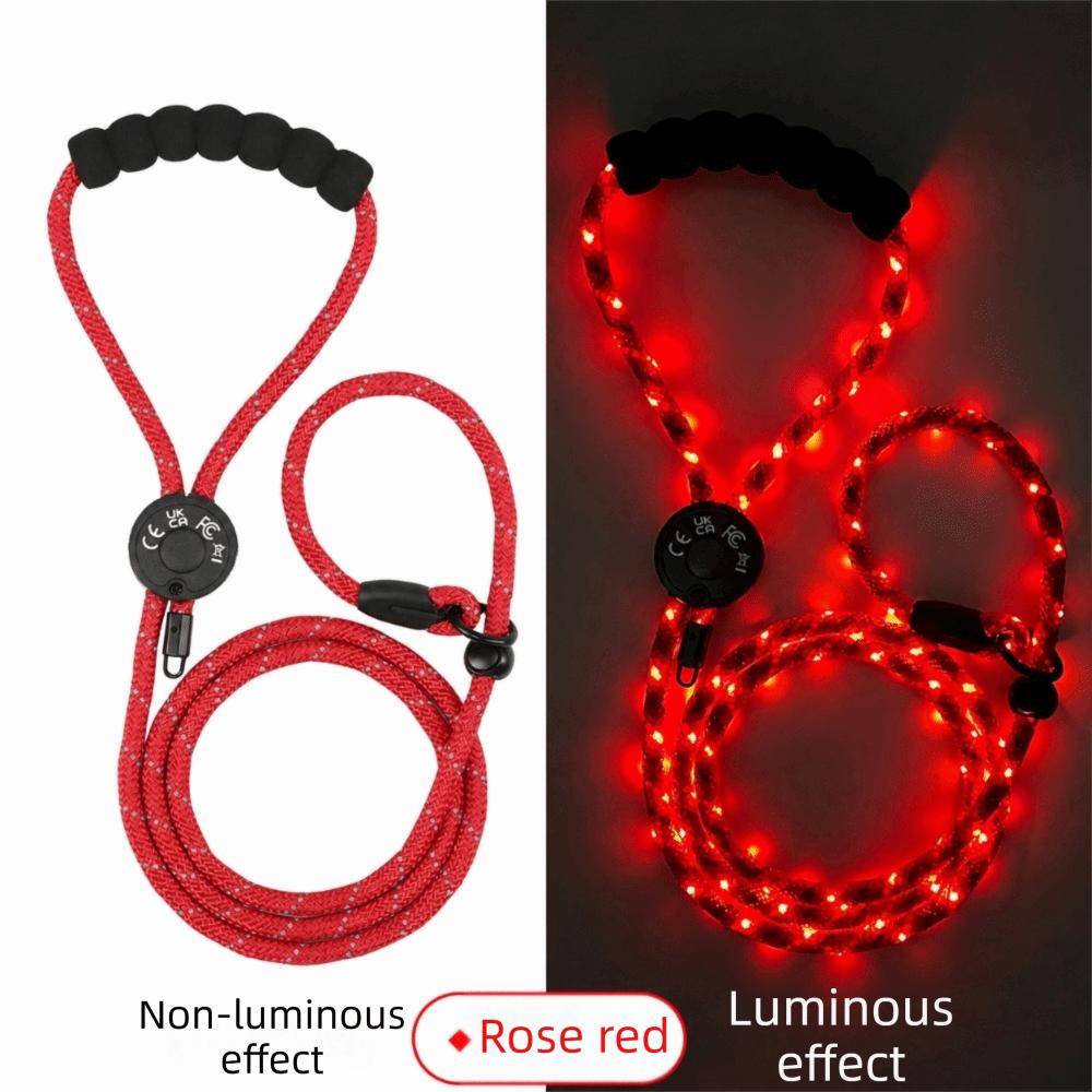 Guinzaglio Luminoso per Animali Domestici con Ricarica USB Super Luminoso LED Guinzaglio per Passeggiate con Cani Guinzaglio Illuminato Escursionismo Notturno
