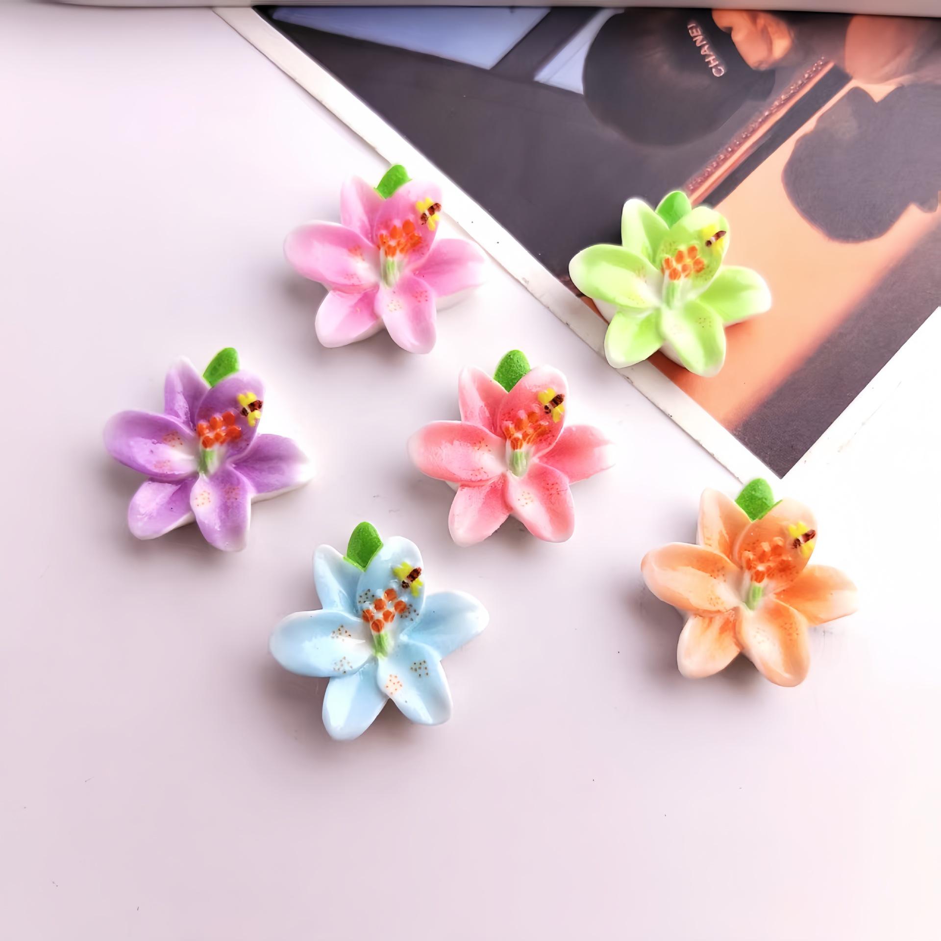 Colorful Lily Cartoon DIY Hair Clip Kit: Resin & Glue Accessories Small Clip
