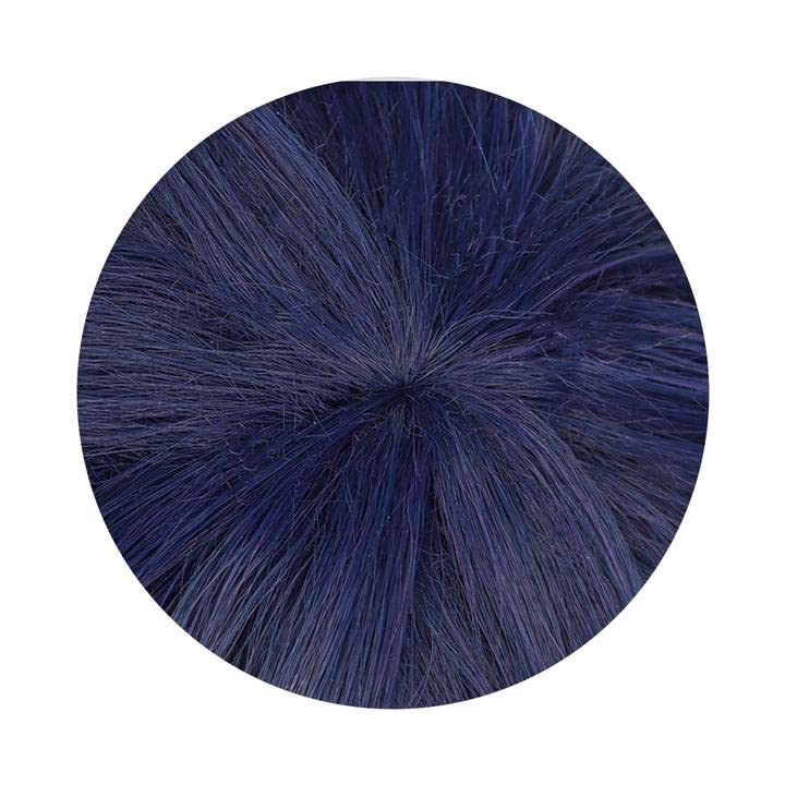 LVMEY Game Character Cosplay Wig Dark Blue Shot Disguise Heat Resistant Wig Wig Costume Fancy Dress Comiket Event Halloween Christmas School Festival