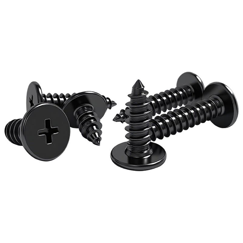 Large Flat Head Black Hardened Carbon Steel Self-Tapping Screw