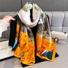 Luxury Long Scarf For Women Fashion Shawl Warps For Travel Beach Ladies Hijab Elegant Neckerchief Soft Stain Faux Silk Scarves