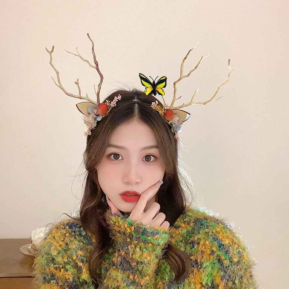 Deer Horn LED Light Korean Style Hairbands Christmas Antler Headbands Women Luminous Hair Hoops Elk