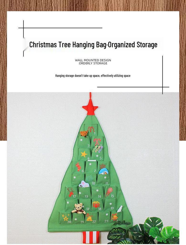 Faltbare Weihnachtsbaum-Hängeaufbewahrungstasche für Wand oder Tür