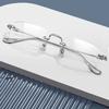 Randlose Lesebrille Luxus Herren Damen Altersweitsichtige Brille Blaulichtfilter Fertige Randlose Brille Dioptrie 0 bis +4.0