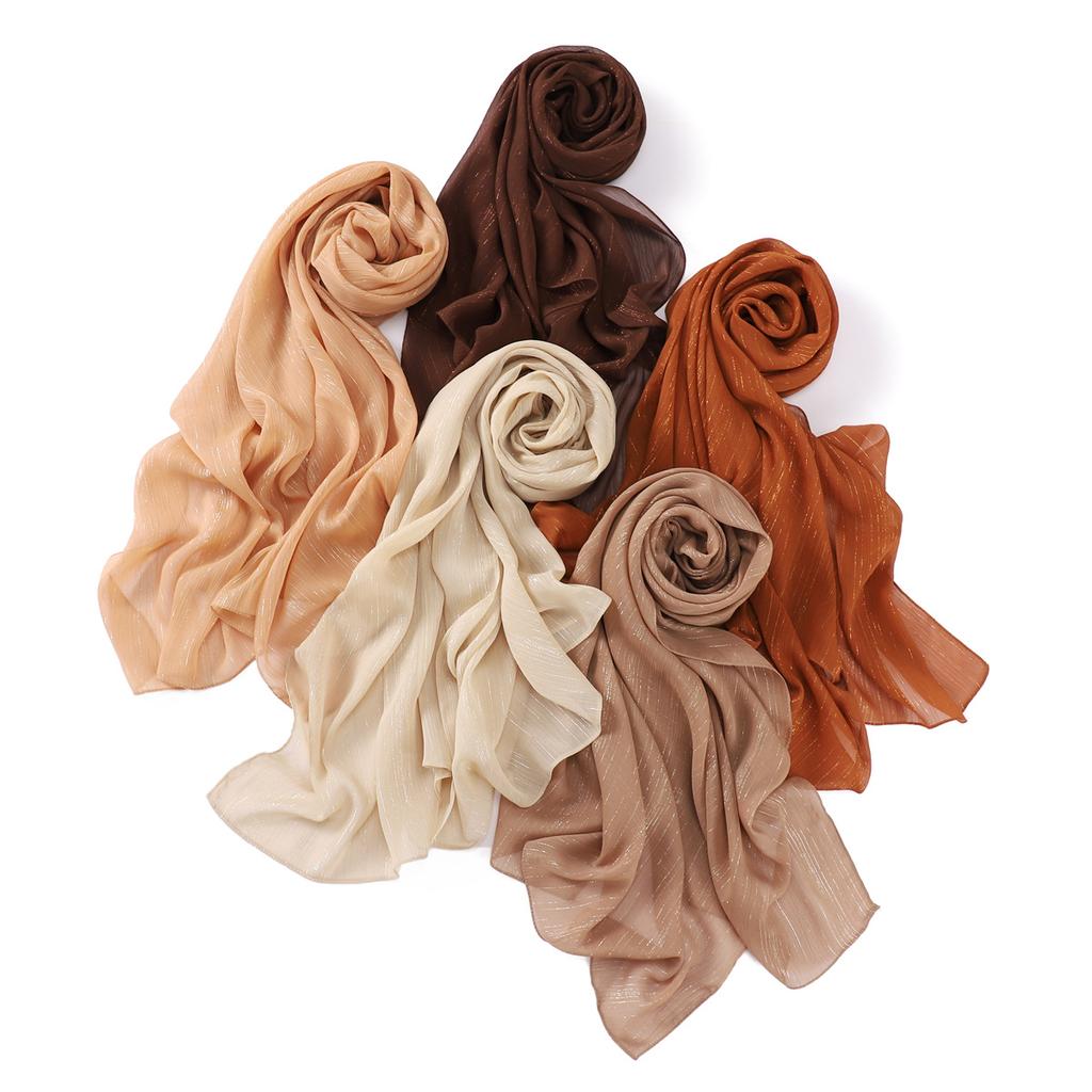 18 Color Crinkle Chiffon Scarf Head Hijab Wrap Solid Women Shawls Femme Lady Headband Muslim Hijabs Ramadan