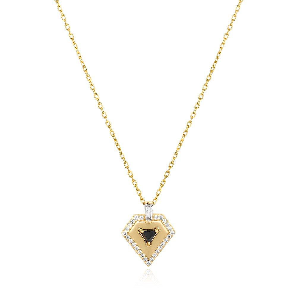 [Ania Haye] Geometric Onyx 925 Silver Necklace N059-05G