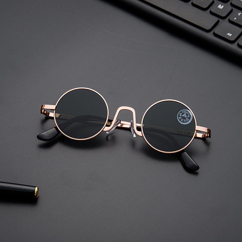 

Shatar Round Crystal Sunglasses For Men Driving Small Size Internet Celebrity Model Glasses Women Metal Framework High-Quality Other