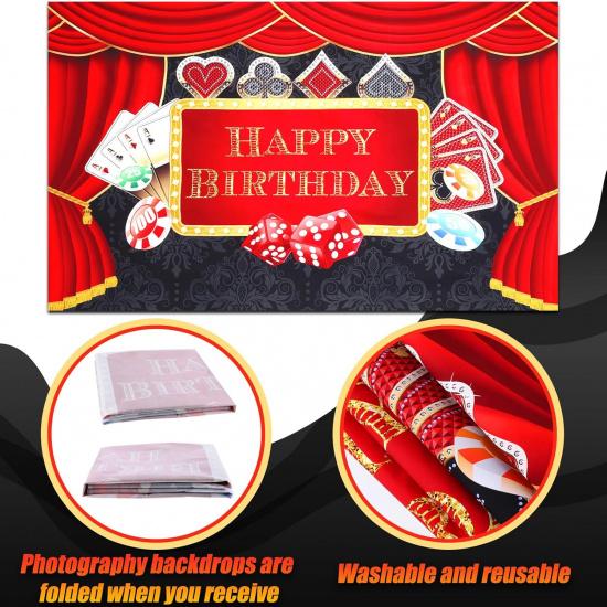 79 Pcs Casino Theme Party Decorations, Las Vegas Party Decorations Casino Birthday Party Decorations Supplies Include Backdrop, Balloon Garland Kit,