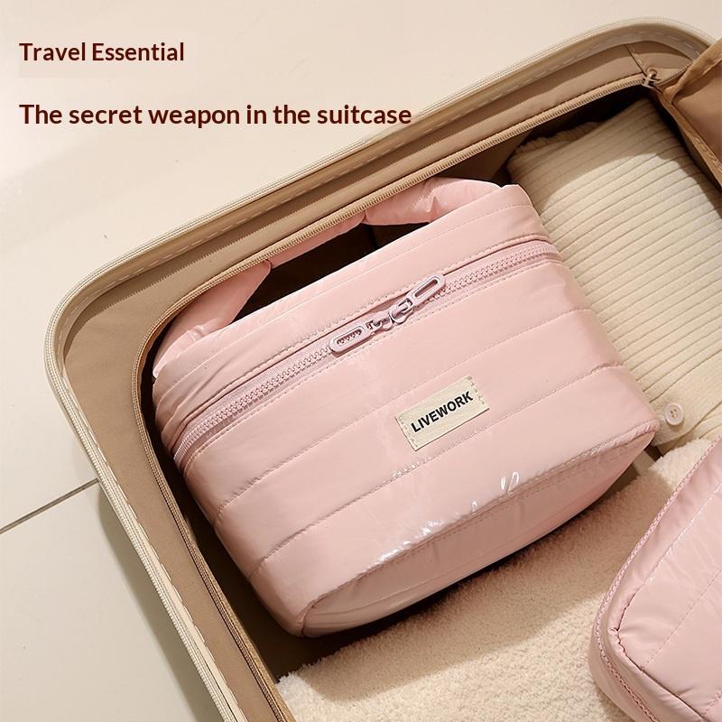 Large Capacity Travel Makeup Bag Portable Multifunctional Cosmetic Bag Waterproof Toiletry Storage Organizer Bag