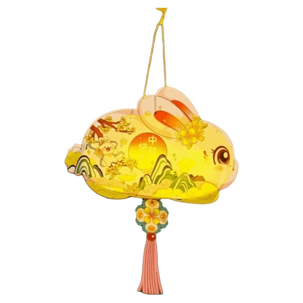 Luminous Rabbit Lanterns Glowing Lantern DIY Material Package Mid-Autumn Festival Lantern  Kids Style D