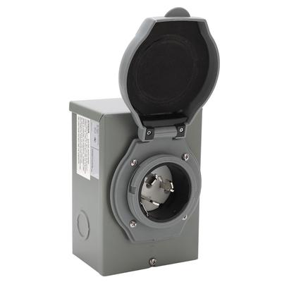 50A Generator Power Inlet Box Aluminum Alloy Power Inlet Box 12500W AC125V 250V for Outdoor Socket