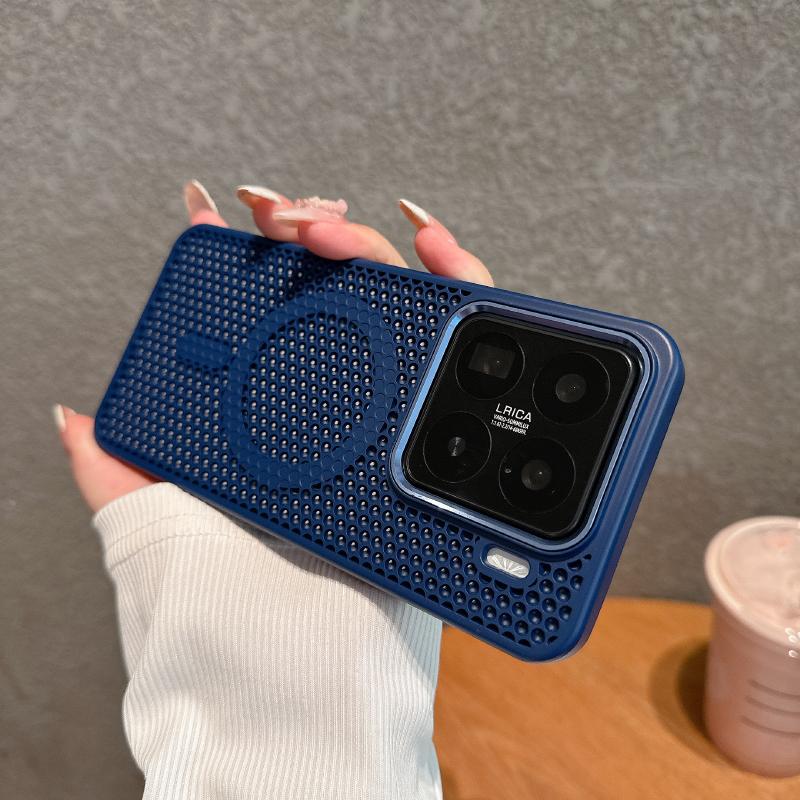 For Magsafe Magnetic Wireless Charging Luxury Solid Color Heat Dissipation Phone Case For Xiaomi 15 Ultra 13 14 Pro Bumper Cover