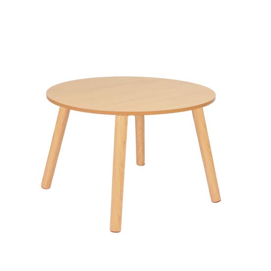 Household Small Apartment Dining Table, Simple Round Kitchen Table, Nordic Style Food Table, with Smooth Surface, 4 Wood Legs