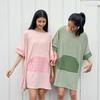 Loseuteuinseoul Terry Stripe Poncho