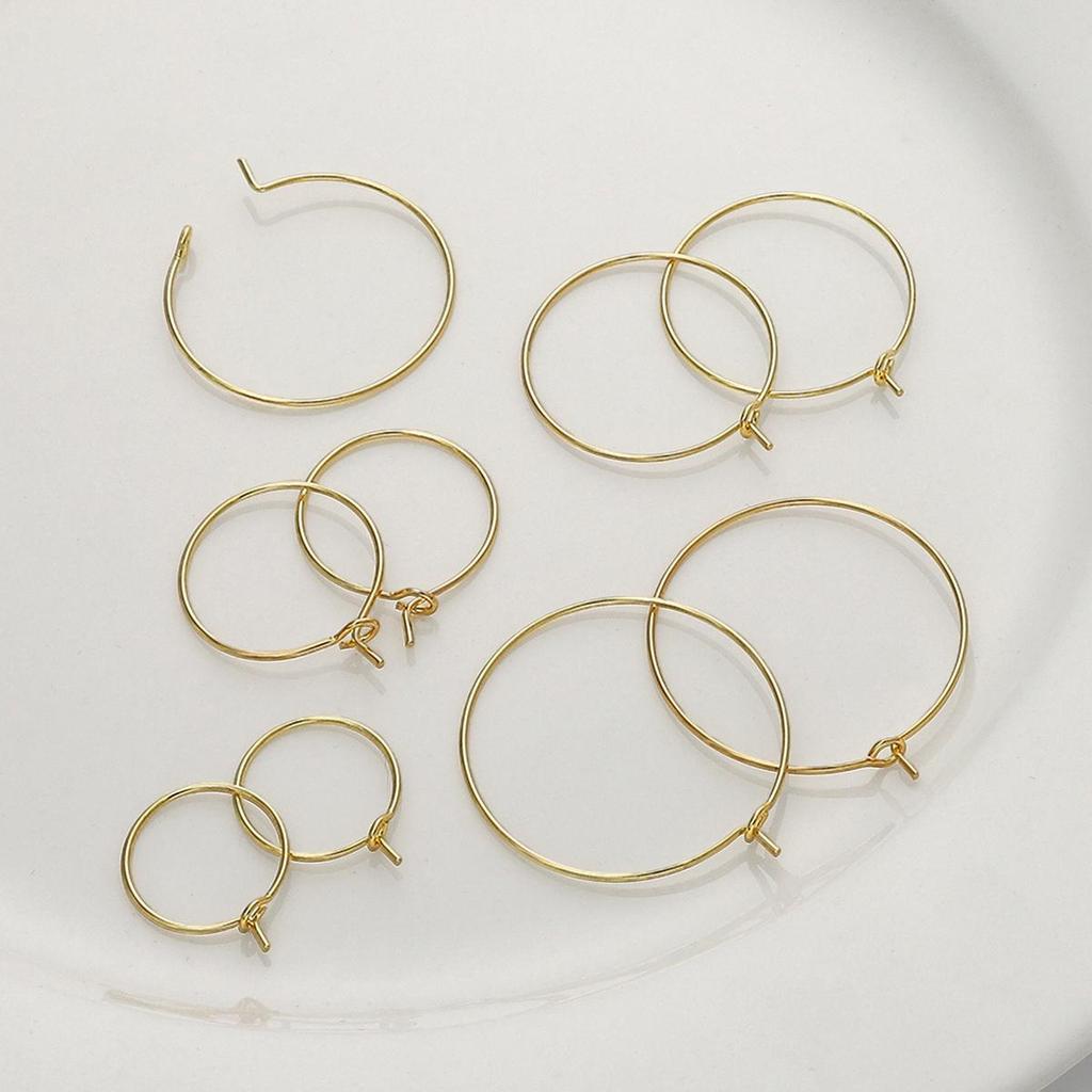 1pair 15/20/25/30mm Brass Hook Earring for Women Grils Earring Hook Findings
