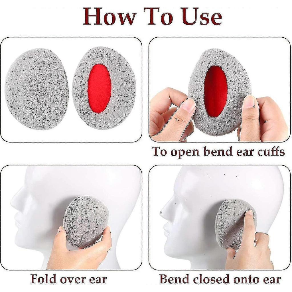 6 Pairs Earmuffs Bandless Fleece Ear Warmers Winter Ear Covers Unisex, 6 Colors - PJ