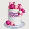 32 Stück Rosa Weiß Heißrosa Kugelförmige Kuchenstecker Topper Cupcake Einstecker Topper für Geburtstagsfeier Hochzeitsdekoration