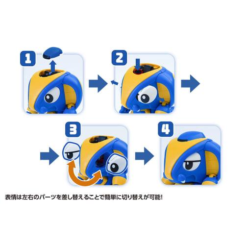 Wave Tachibana Neko Kogyo QOSMOS Series Bee Robo Kabutack Cobrander & Ganiran Set, Non-Scale, Approximately 10cm Tall, Pre-Colored Plastic Model Kit,