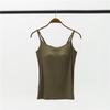 Modal Women's Wireless Strappy Tank Top with Built-in Bra Cups for Yoga