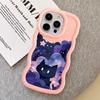 Soft Phone Cover Case for iPhone 15 Plus 13 11 14 XR 16 Pro Max 17 Air 8 12 Black Cat Starry Night