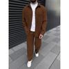 Spring and autumn 2025 new European and American men's corduroy long-sleeve jacket, fashion, casual and high-quality trousers
