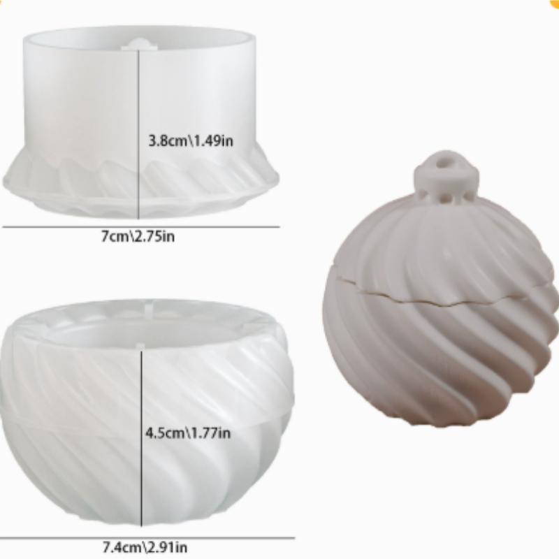 Ball Candle Resin Silicone Mould - Reusable Round Craft Mould for DIY Holiday Decor Jewelry Making Handmade Gifts