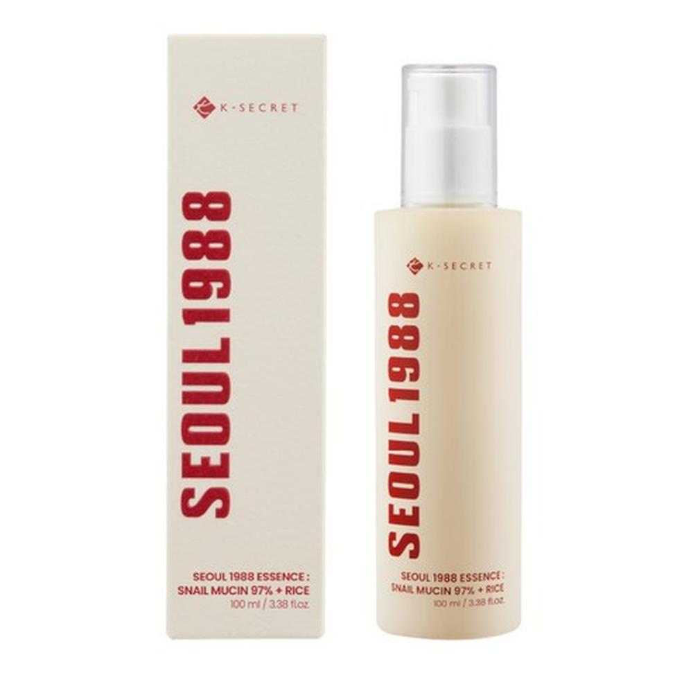 K-SECRET Seoul 1988 Essence 100ml Snail Mucin 97% + Rice - Hydrating Repair, Korean 100ml