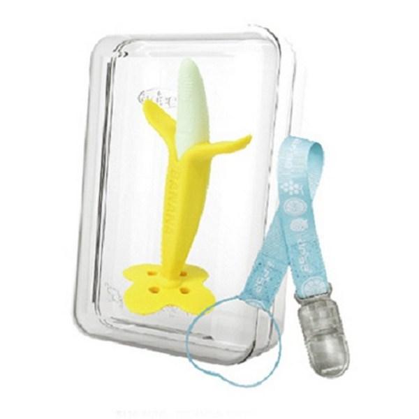Anju Barnabrush Teether + Case + Clamps Randomly Sent, 90 x 180 x 45 mm, Mixed Colors, Korean baby products