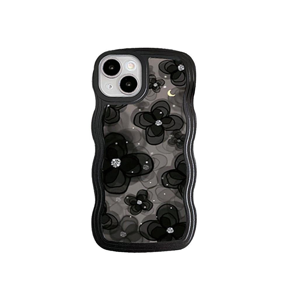 Black Love Butterfly Apple 16 Mobile Phone Case Applicable To IPhone15Pro Large Wave Soft Case 14 13 Pro Case