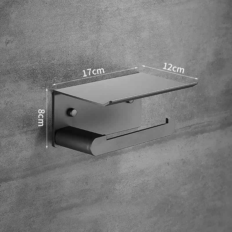 Szary Pistoletowy Aluminiowy Uchwyt na Ręczniki Łazienkowe Montowany na Ścianie Zestaw Łazienkowy Drążek na Ręczniki Uchwyt na Ręczniki Papierowe Uchwyt na Szczotkę do Toalety Akcesoria Łazienkowe