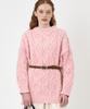 THE-ABON Sweet Cable Long Knit Pink
