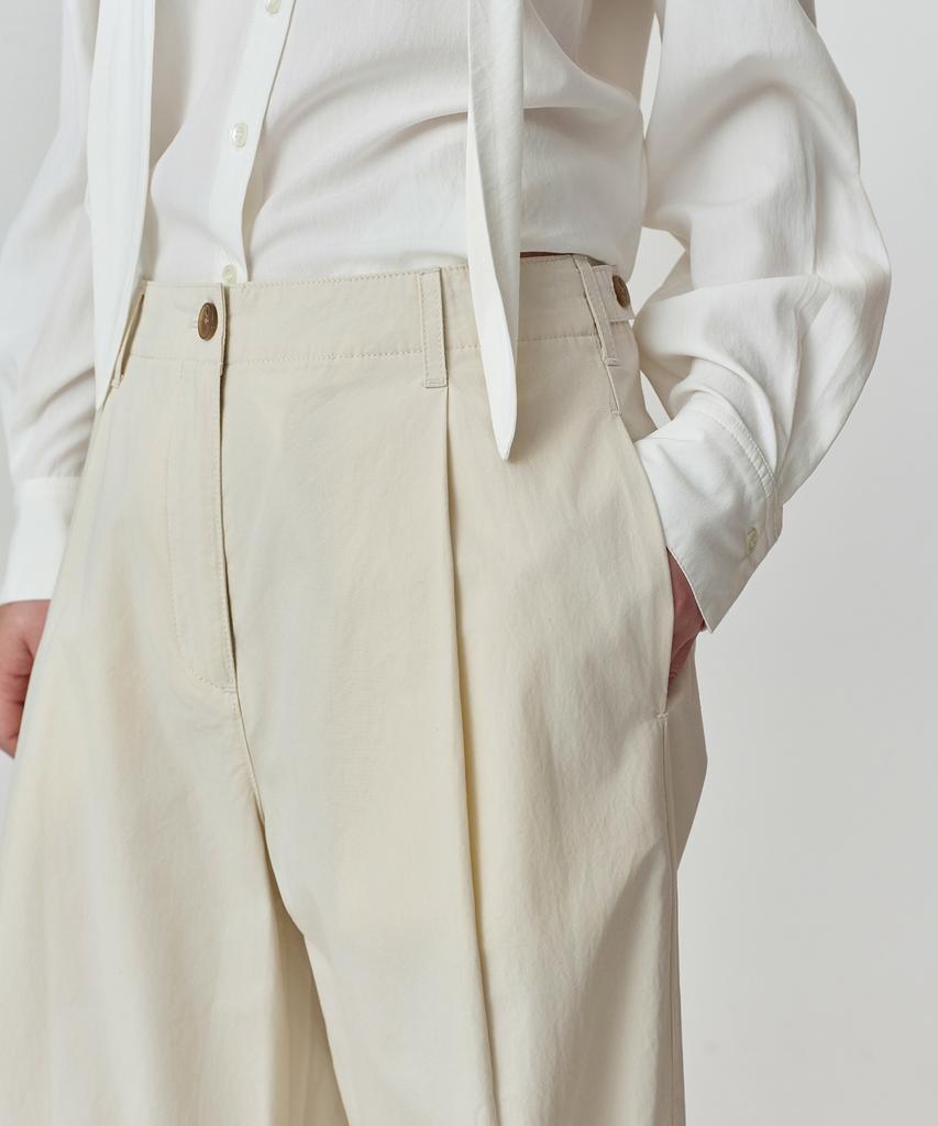 MUSINSA STANDARD WOMAN Women'S Washed Cotton Deep Tuck Wide Pants [Cream]