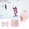 3Pcs Baby Winter Beanie Hat Scarf Gloves Set Knitted Fleece Lined Hat Thick Soft Warm Hat for 1 3 Years Old Kids Boys