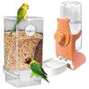 Bird Feeder Water Dispenser 2 Pack Set Dispensing System Large Capacity Treat Storage for Pet Birds J0MC