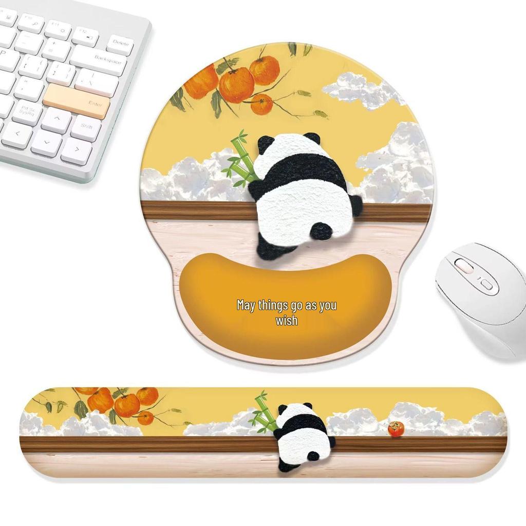 Panda Mauspad & Handgelenkauflage - Niedlich, Rutschfest, Verdickt für Frauen