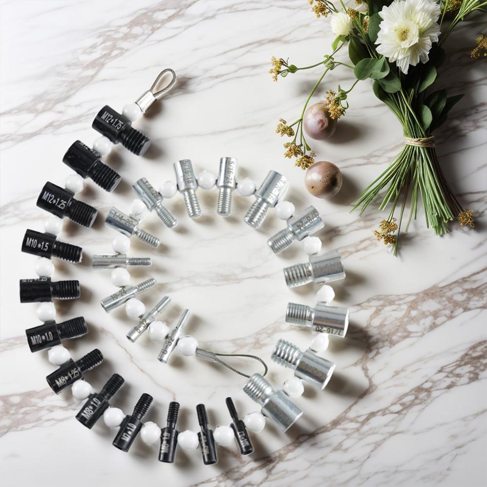 Inch & Metric Thread Tester 23 Inch & 21 Metric Sizes Inch & Metric Bolt Nut Screw Thread Checker Bolt 26 Male/Female Gauges