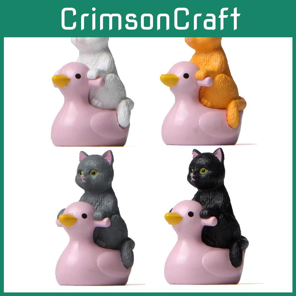 Cat Pvc Duck Cartoon Figurines Creative Micro Landscape Decor Accessories Party