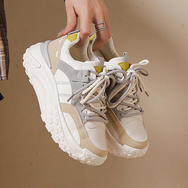 

Shoes women s 2025 new autumn thick-soled heightening dad shoes versatile casual explosion running little white sports shoes 40