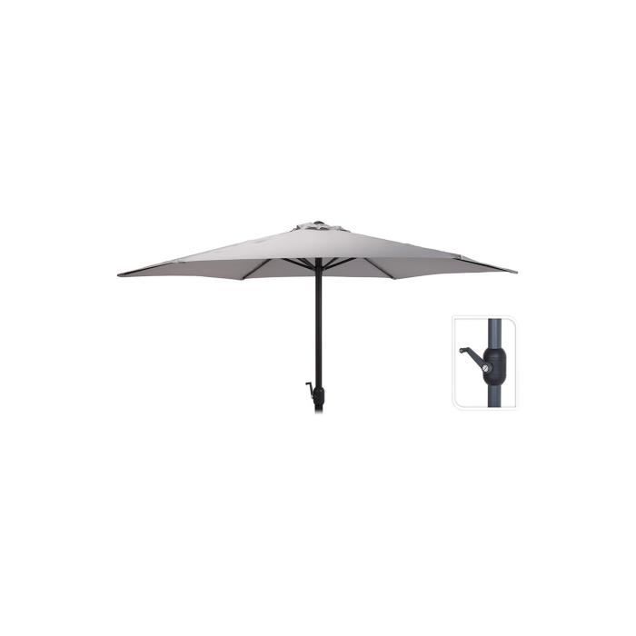 Parasol - GENERIQUE - Ø300cm - Hauteur 3m - Aluminium - Gris Clair