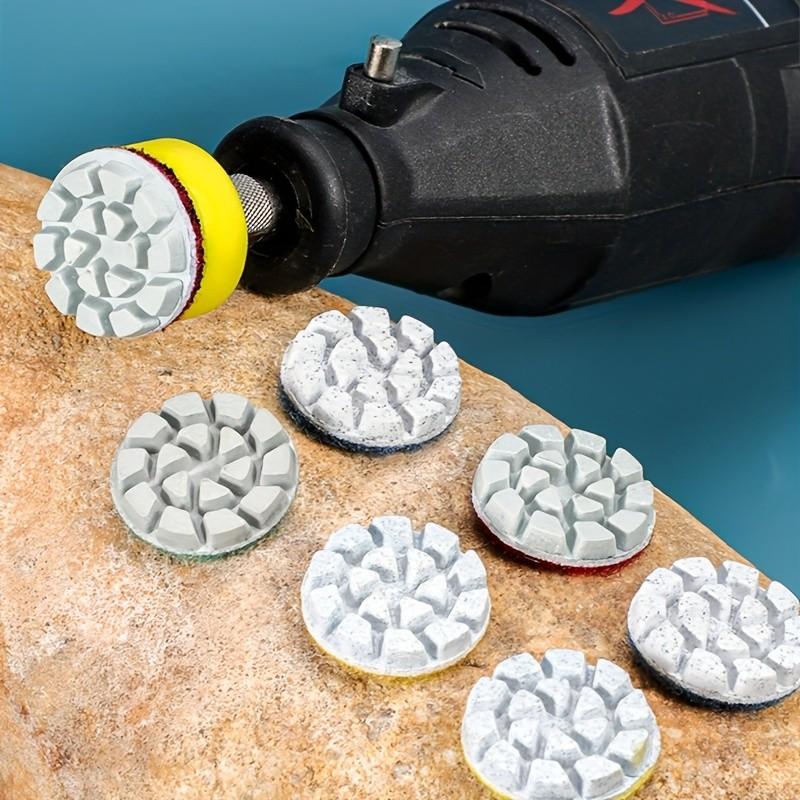 10Pcs 1" Polishing Pads – 50-3000 Grit, Hook-and-Loop for Dremel, Wet/Dry for Jade, Marble, Stone