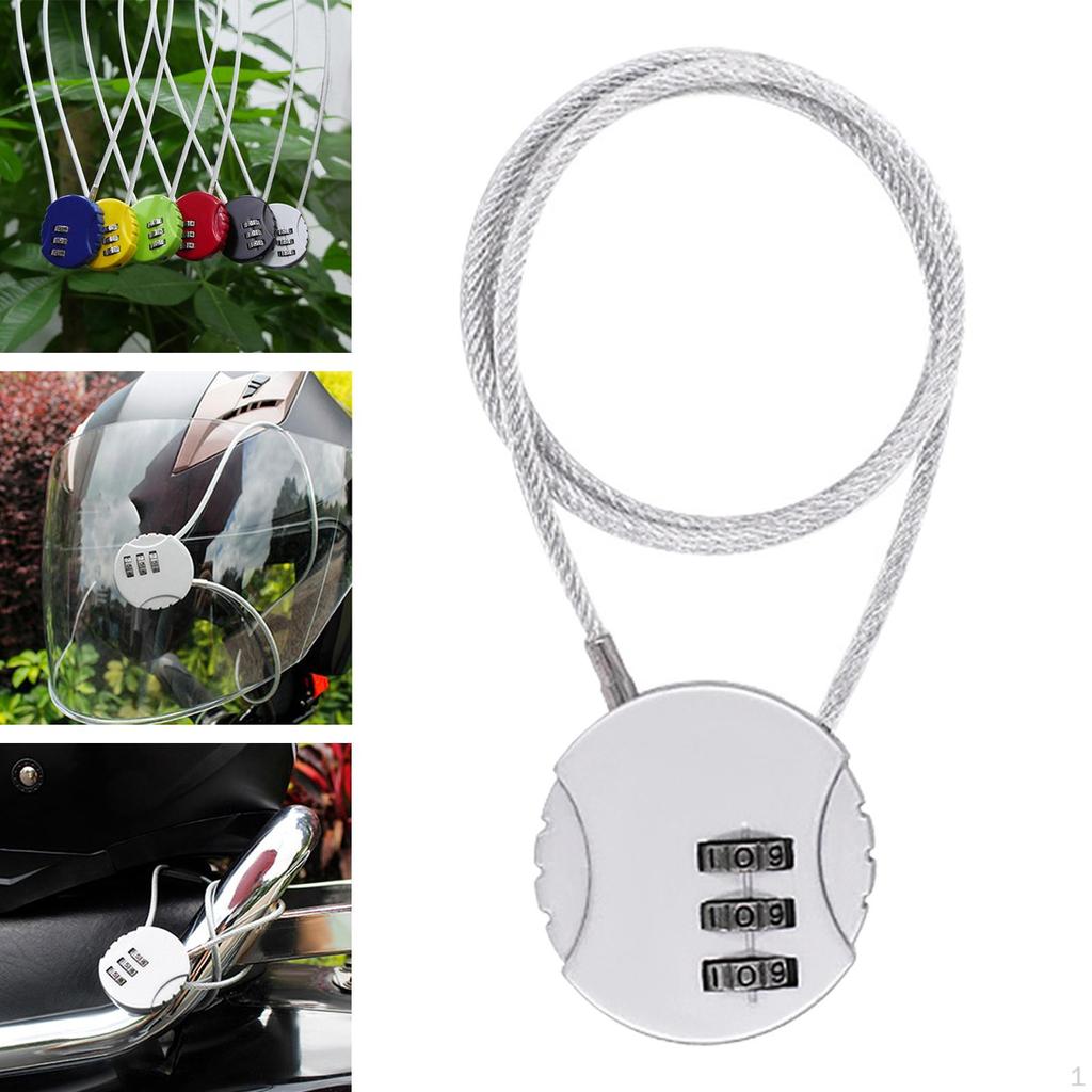 Lock, Cycling Cable 3 Digit Resettable Portable Locks for Strollers Motorbike Stroller