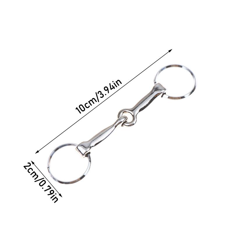 Horse Bits Hollow Jointed Mouth Snaffle Bits Keychain Alloy Keychain Single Connector Horse Bit Key Knot Snaffle Bits Keychain