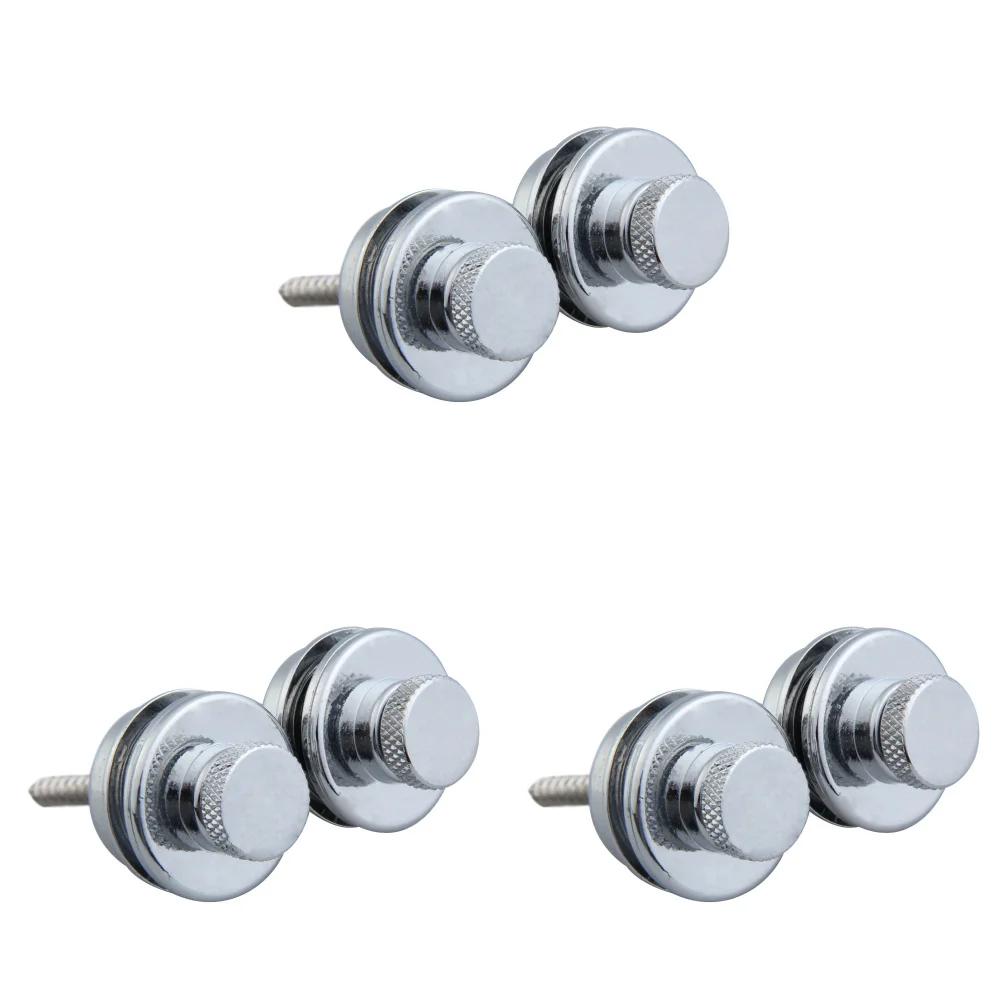10-2PCS Electric Guitar Straplock Zinc Alloy Bass Safety Straplock Flat Head Non-slip Replacement Musical Instrument Accessories