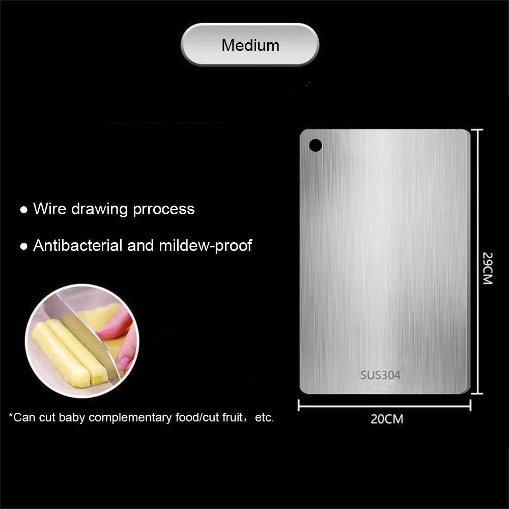304 Stainless Steel Cutting Board Antibacterial and Mildew-proof Household Cutting Board Kitchen Kneading Dough Board