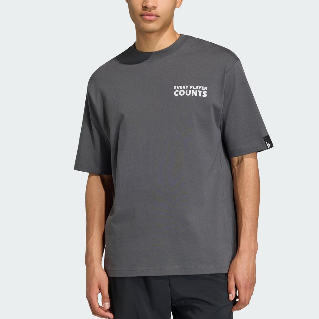 Adidas VERBIAGE T Shirts Men's Solid Gray Crew Neck Moderate KB4890