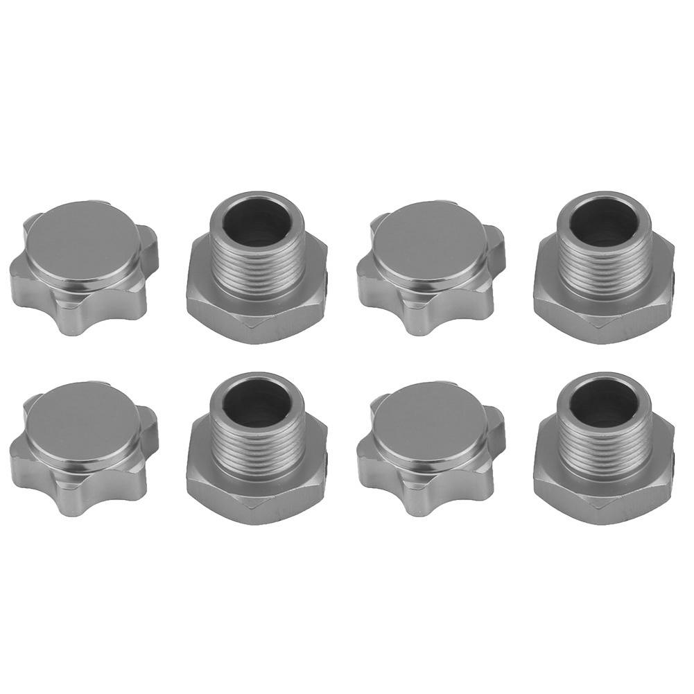 17mm Wheel Hex Hubs Adapter Nut Anti Dust Cover for HSP HOBAO TEAM C 1 8 RC Car(Titanium Color)