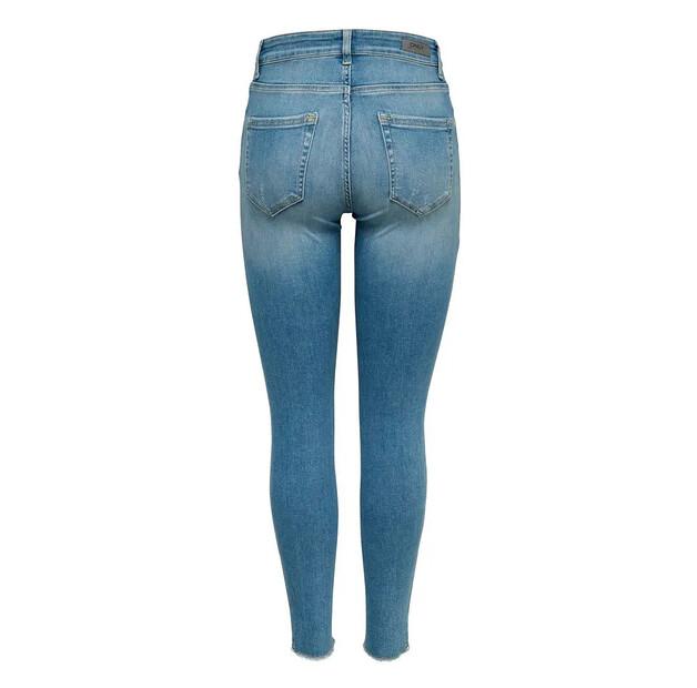 Only Blush Life Mid Waist Skinny Ankle Raw REA1468 Jeans