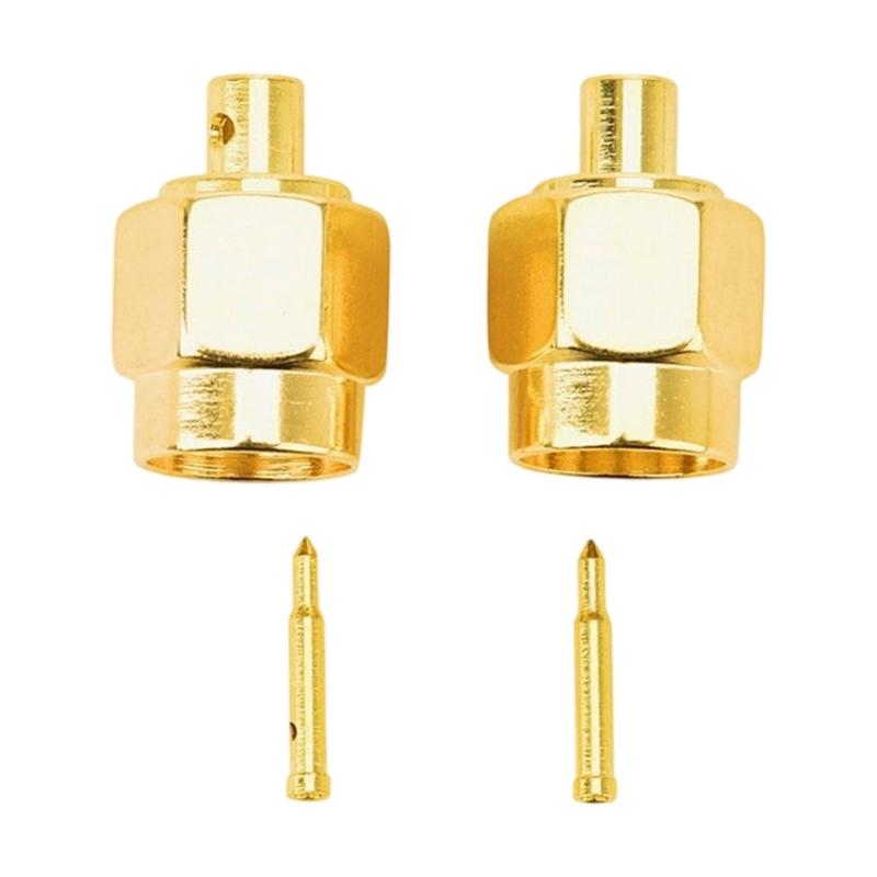 

50Pcs Sma males Solder Connectors Replacement Coppers SMA Solder Plugs Male Connectors with Pin for RG402/RG141 Enduring 1