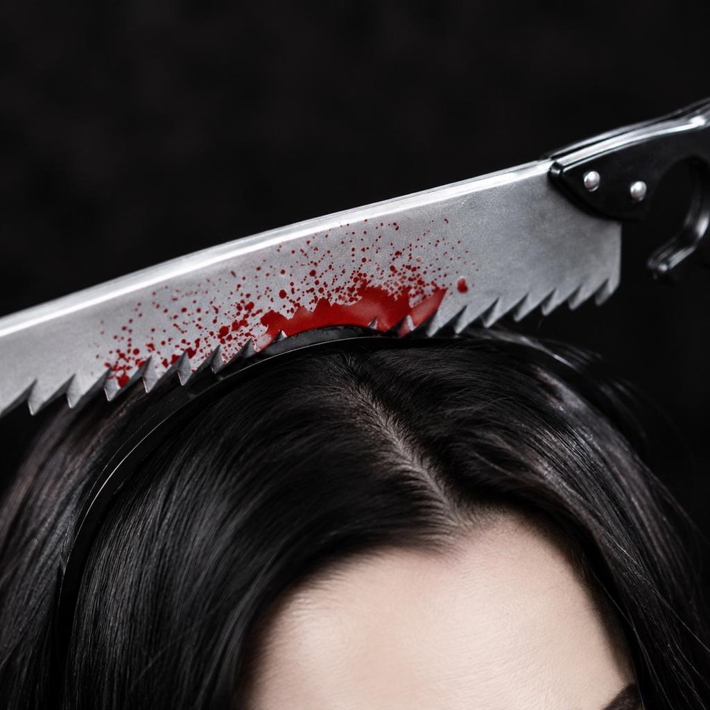 Halloween Prank Saw Headband Plastic Sawblade with Jagged Edges Attached To Lightweight Headband for Costume Parties and Themed Events