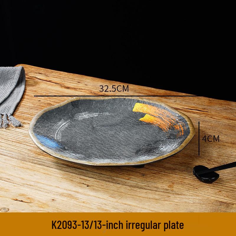 Melamine Sushi & Yakiniku Plate: Japanese Restaurant Tableware for BBQ & Hot Pot